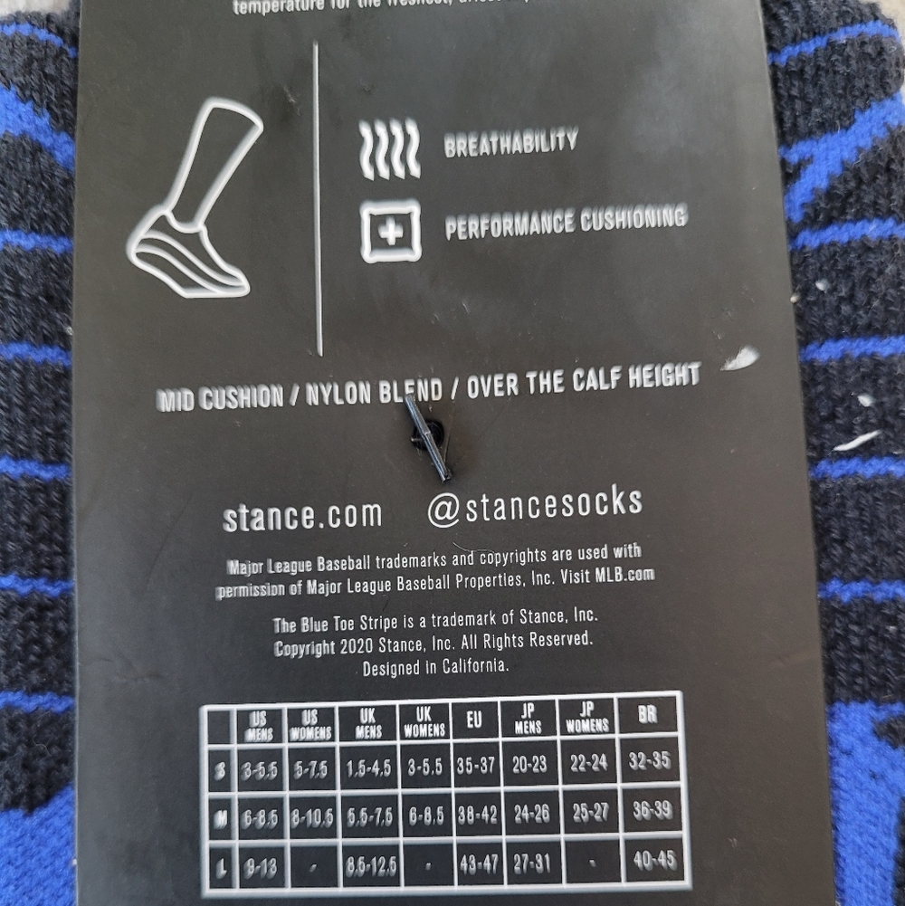 Stance Mens Large 9-13 MLB Detroit Tigers Baseball OTC Crew Socks Freshtek - Picture 13 of 15